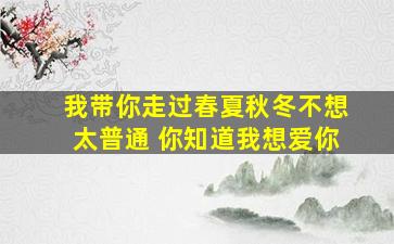 我带你走过春夏秋冬不想太普通 你知道我想爱你